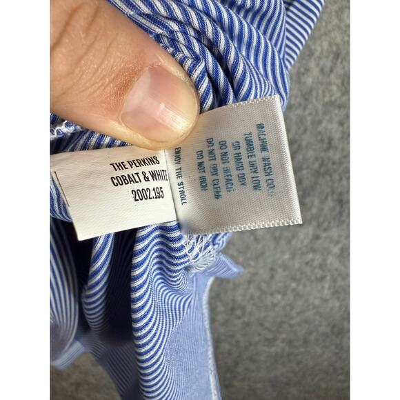 Holderness & Bourne The Perkins Cobalt & White Tailored Fit Medium Striped Polo - Picture 7 of 7